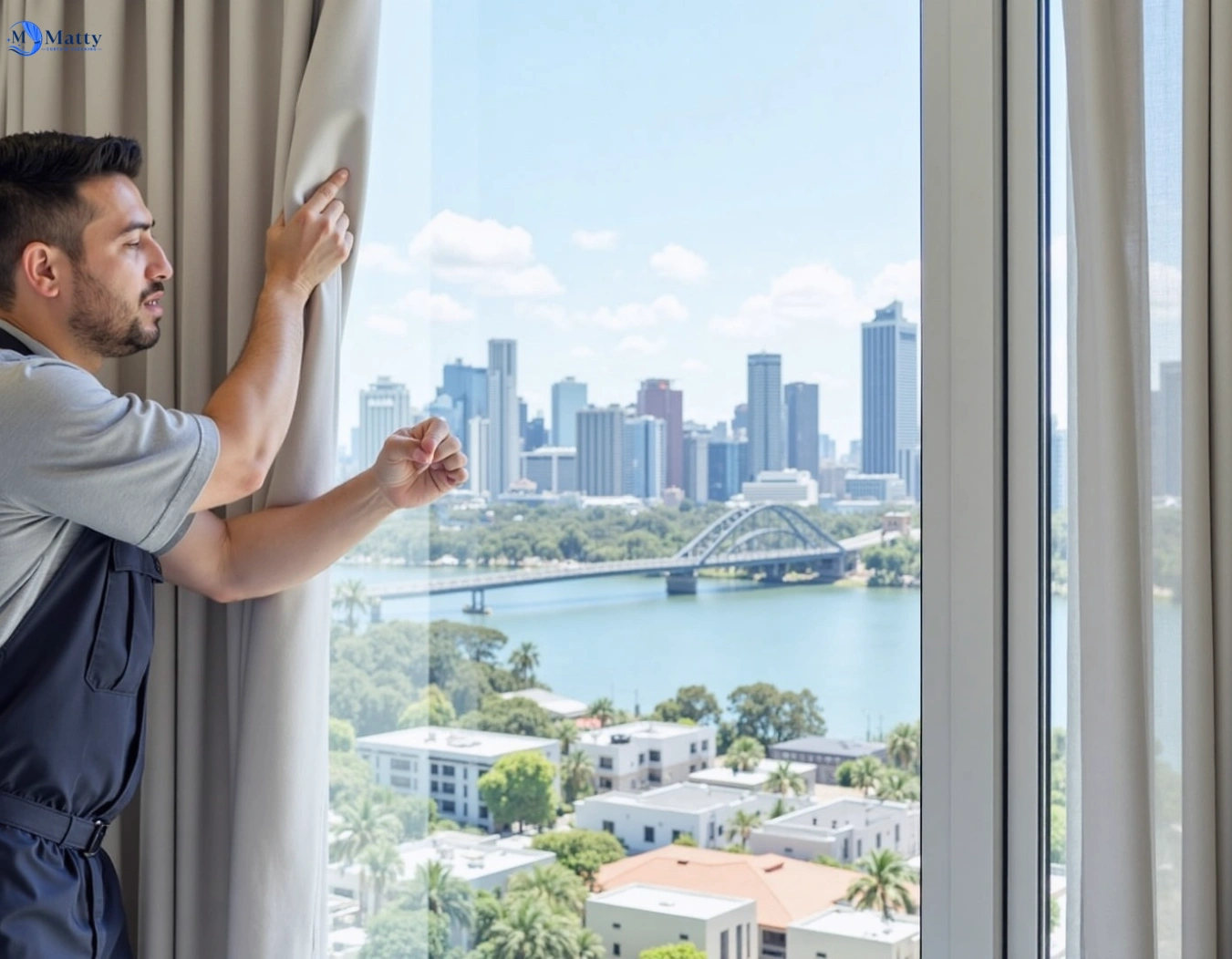 Professional curtain steam cleaning service parklands QLD by Matty Curtain Cleaning